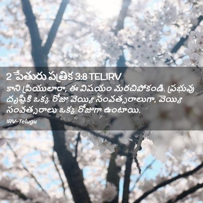 Picture 02 - 2 పేతురు పత్రిక 3:8 TELIRV - కాని ప్రియులారా, ఈ - Bible Verse Picture