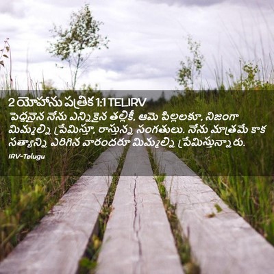 Picture 02 - 2 యోహాను పత్రిక 1:1 TELIRV - పెద్దనైన నేను - Bible Verse Picture