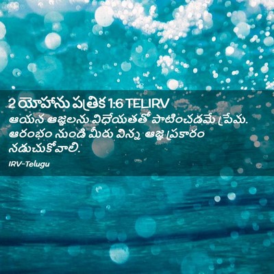 Picture 02 - 2 యోహాను పత్రిక 1:6 TELIRV - ఆయన ఆజ్ఞలను - Bible Verse Picture