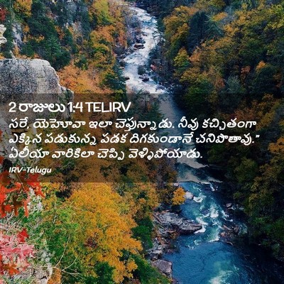 Picture 02 - 2 రాజులు 1:4 TELIRV - సరే, యెహోవా ఇలా - Bible Verse Picture