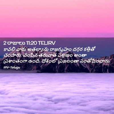Picture 02 - 2 రాజులు 11:20 TELIRV - కావలి వారు - Bible Verse Picture