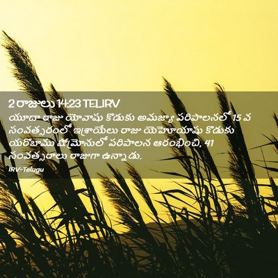 Picture 02 - 2 రాజులు 14:23 TELIRV - యూదా రాజు యోవాషు - Bible Verse Picture