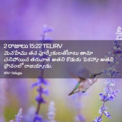 Picture 02 - 2 రాజులు 15:22 TELIRV - మెనహేము తన - Bible Verse Picture