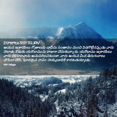 Picture 02 - 2 రాజులు 17:21 TELIRV - ఆయన ఇశ్రాయేలు - Bible Verse Picture