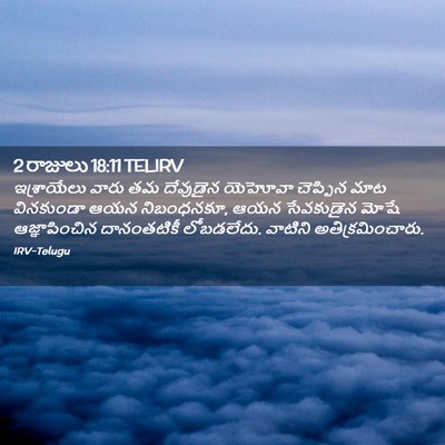 Picture 02 - 2 రాజులు 18:11 TELIRV - ఇశ్రాయేలు వారు తమ - Bible Verse Picture