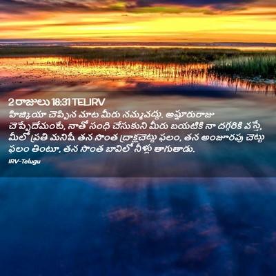 Picture 02 - 2 రాజులు 18:31 TELIRV - హిజ్కియా చెప్పిన - Bible Verse Picture