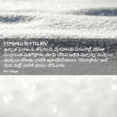 Picture 02 - 2 రాజులు 18:4 TELIRV - ఉన్నత స్థలాలను - Bible Verse Picture