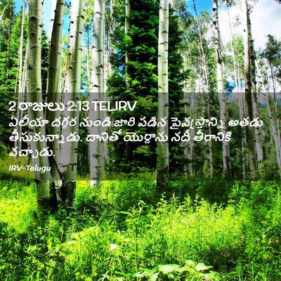 Picture 02 - 2 రాజులు 2:13 TELIRV - ఏలీయా దగ్గర నుండి - Bible Verse Picture