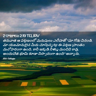 Picture 02 - 2 రాజులు 2:19 TELIRV - తరువాత ఆ పట్టణంలో - Bible Verse Picture