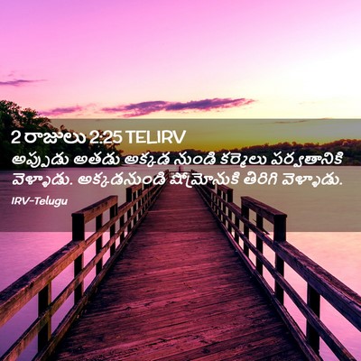 Picture 02 - 2 రాజులు 2:25 TELIRV - అప్పుడు అతడు - Bible Verse Picture