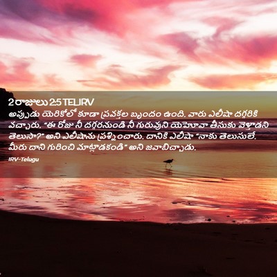 Picture 02 - 2 రాజులు 2:5 TELIRV - అప్పుడు యెరికోలో - Bible Verse Picture