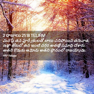 Picture 02 - 2 రాజులు 21:18 TELIRV - మనష్షే తన - Bible Verse Picture