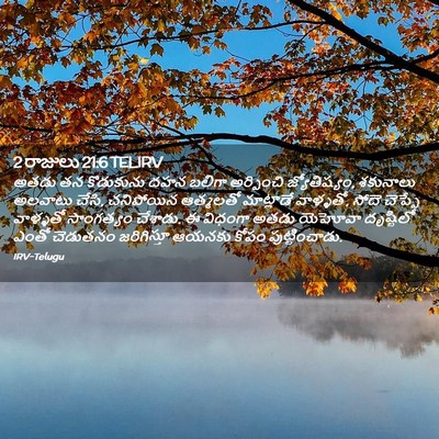 Picture 02 - 2 రాజులు 21:6 TELIRV - అతడు తన కొడుకును - Bible Verse Picture