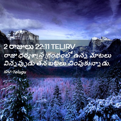 Picture 02 - 2 రాజులు 22:11 TELIRV - రాజు ధర్మశాస్త్ర - Bible Verse Picture