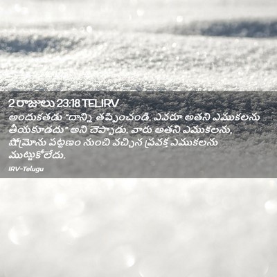 Picture 02 - 2 రాజులు 23:18 TELIRV - అందుకతడు “దాన్ని - Bible Verse Picture