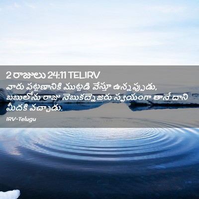 Picture 02 - 2 రాజులు 24:11 TELIRV - వారు పట్టణానికి - Bible Verse Picture
