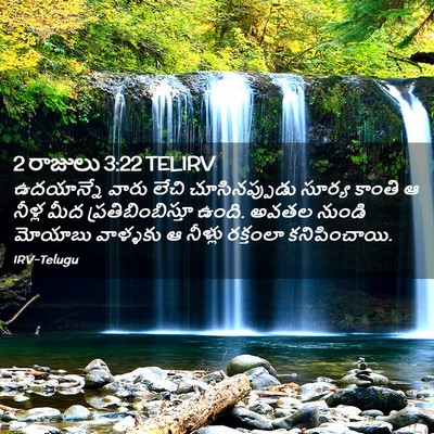 Picture 02 - 2 రాజులు 3:22 TELIRV - ఉదయాన్నే వారు - Bible Verse Picture