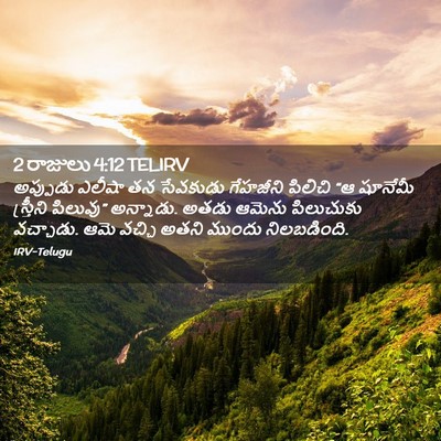 Picture 02 - 2 రాజులు 4:12 TELIRV - అప్పుడు ఎలీషా తన - Bible Verse Picture