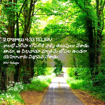 Picture 02 - 2 రాజులు 4:33 TELIRV - కాబట్టి ఎలీషా - Bible Verse Picture