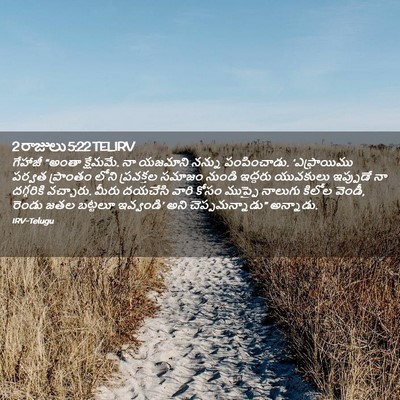 Picture 02 - 2 రాజులు 5:22 TELIRV - గేహాజీ “అంతా - Bible Verse Picture