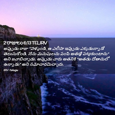 Picture 02 - 2 రాజులు 6:13 TELIRV - అప్పుడు రాజు - Bible Verse Picture