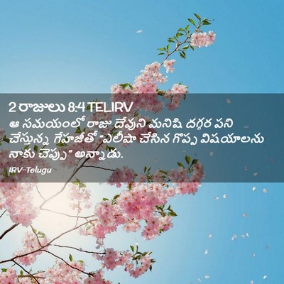 Picture 02 - 2 రాజులు 8:4 TELIRV - ఆ సమయంలో రాజు - Bible Verse Picture