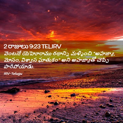 Picture 02 - 2 రాజులు 9:23 TELIRV - వెంటనే యెహోరాము - Bible Verse Picture