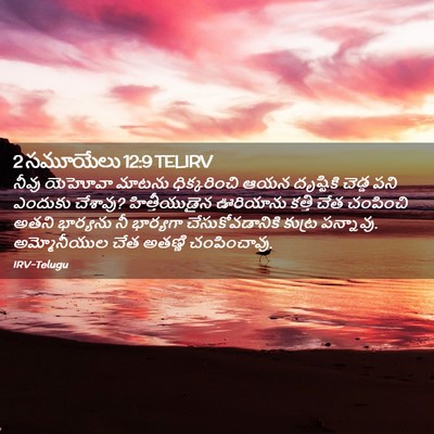 Picture 02 - 2 సమూయేలు 12:9 TELIRV - నీవు యెహోవా మాటను - Bible Verse Picture