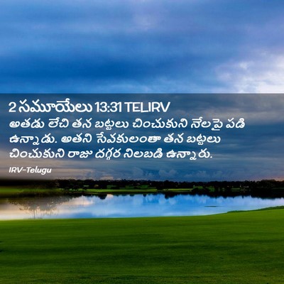 Picture 02 - 2 సమూయేలు 13:31 TELIRV - అతడు లేచి తన - Bible Verse Picture