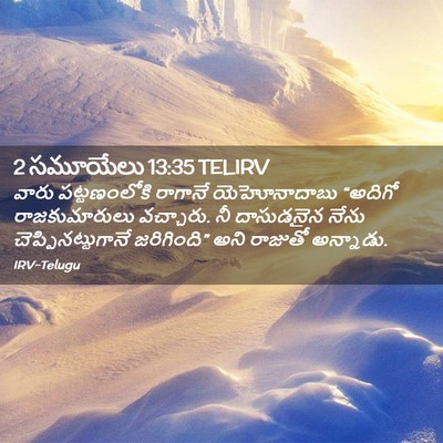 Picture 02 - 2 సమూయేలు 13:35 TELIRV - వారు పట్టణంలోకి - Bible Verse Picture