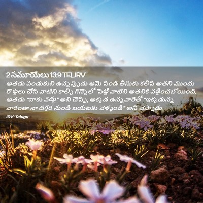 Picture 02 - 2 సమూయేలు 13:9 TELIRV - అతడు పండుకుని - Bible Verse Picture