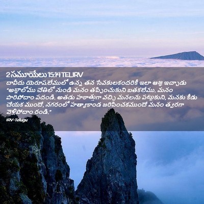 Picture 02 - 2 సమూయేలు 15:14 TELIRV - దావీదు - Bible Verse Picture