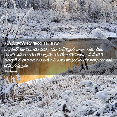 Picture 02 - 2 సమూయేలు 18:31 TELIRV - అంతలో కూషీవాడు - Bible Verse Picture