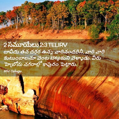 Picture 02 - 2 సమూయేలు 2:3 TELIRV - దావీదు తన దగ్గర - Bible Verse Picture