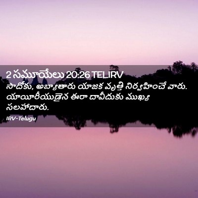 Picture 02 - 2 సమూయేలు 20:26 TELIRV - సాదోకు, అబ్యాతారు - Bible Verse Picture