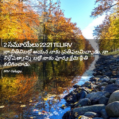 Picture 02 - 2 సమూయేలు 22:21 TELIRV - నా నీతినిబట్టి - Bible Verse Picture
