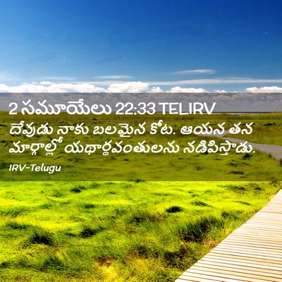Picture 02 - 2 సమూయేలు 22:33 TELIRV - దేవుడు నాకు బలమైన - Bible Verse Picture