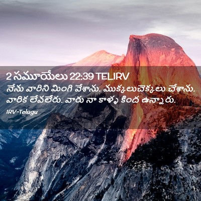 Picture 02 - 2 సమూయేలు 22:39 TELIRV - నేను వారిని మింగి - Bible Verse Picture