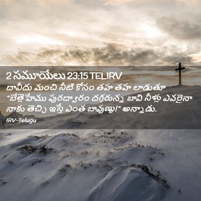 Picture 02 - 2 సమూయేలు 23:15 TELIRV - దావీదు మంచి నీటి - Bible Verse Picture