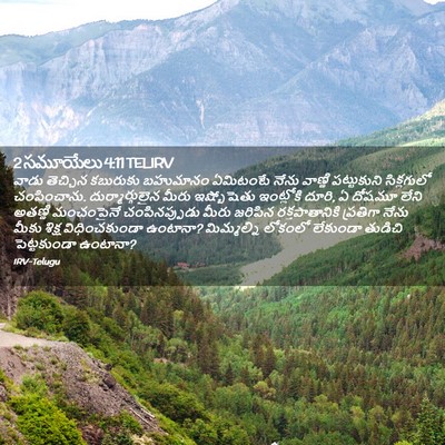 Picture 02 - 2 సమూయేలు 4:11 TELIRV - వాడు తెచ్చిన - Bible Verse Picture