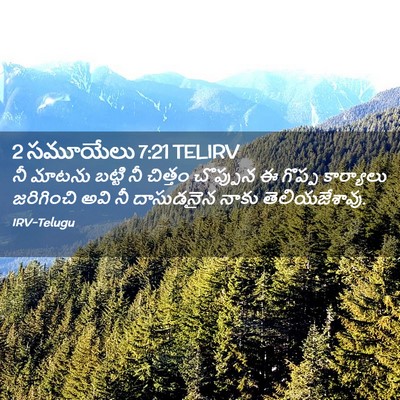 Picture 02 - 2 సమూయేలు 7:21 TELIRV - నీ మాటను బట్టి నీ - Bible Verse Picture