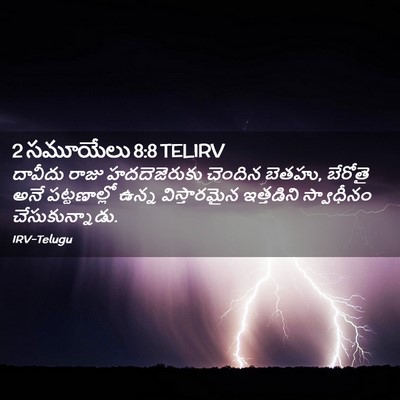 Picture 02 - 2 సమూయేలు 8:8 TELIRV - దావీదు రాజు - Bible Verse Picture