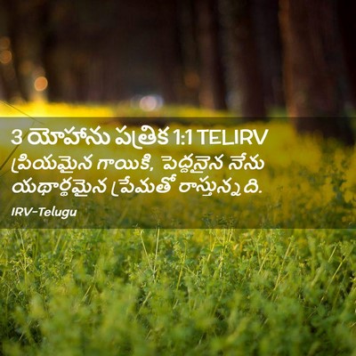 Picture 02 - 3 యోహాను పత్రిక 1:1 TELIRV - ప్రియమైన గాయికి, - Bible Verse Picture