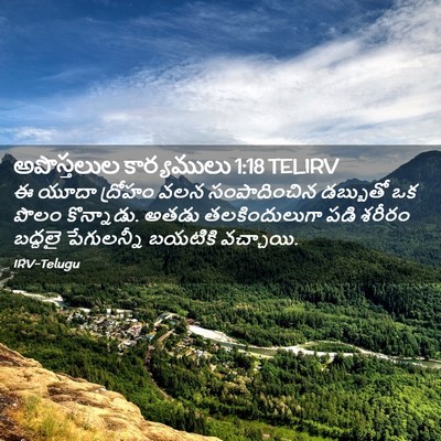 Picture 02 - అపొస్తలుల కార్యములు 1:18 TELIRV - ఈ యూదా ద్రోహం వలన - Bible Verse Picture
