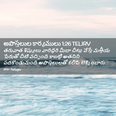 Picture 02 - అపొస్తలుల కార్యములు 1:26 TELIRV - తరువాత శిష్యులు - Bible Verse Picture