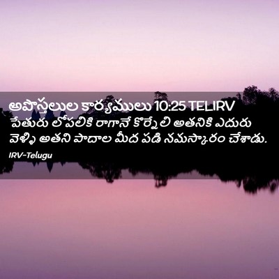Picture 02 - అపొస్తలుల కార్యములు 10:25 TELIRV - పేతురు లోపలికి - Bible Verse Picture
