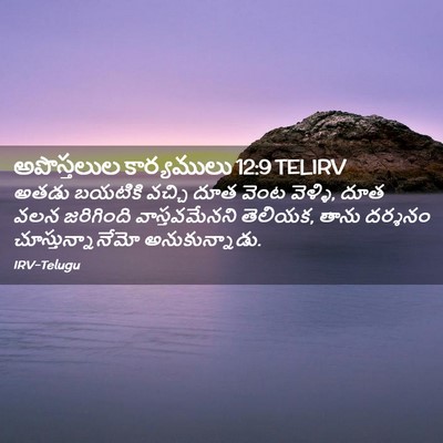 Picture 02 - అపొస్తలుల కార్యములు 12:9 TELIRV - అతడు బయటికి వచ్చి - Bible Verse Picture