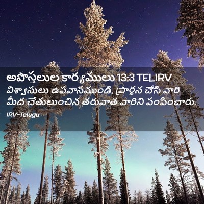 Picture 02 - అపొస్తలుల కార్యములు 13:3 TELIRV - విశ్వాసులు - Bible Verse Picture