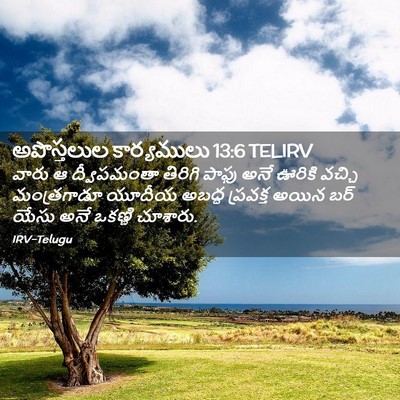 Picture 02 - అపొస్తలుల కార్యములు 13:6 TELIRV - వారు ఆ ద్వీపమంతా - Bible Verse Picture