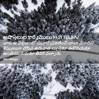 Picture 02 - అపొస్తలుల కార్యములు 14:21 TELIRV - వారు ఆ పట్టణంలో - Bible Verse Picture